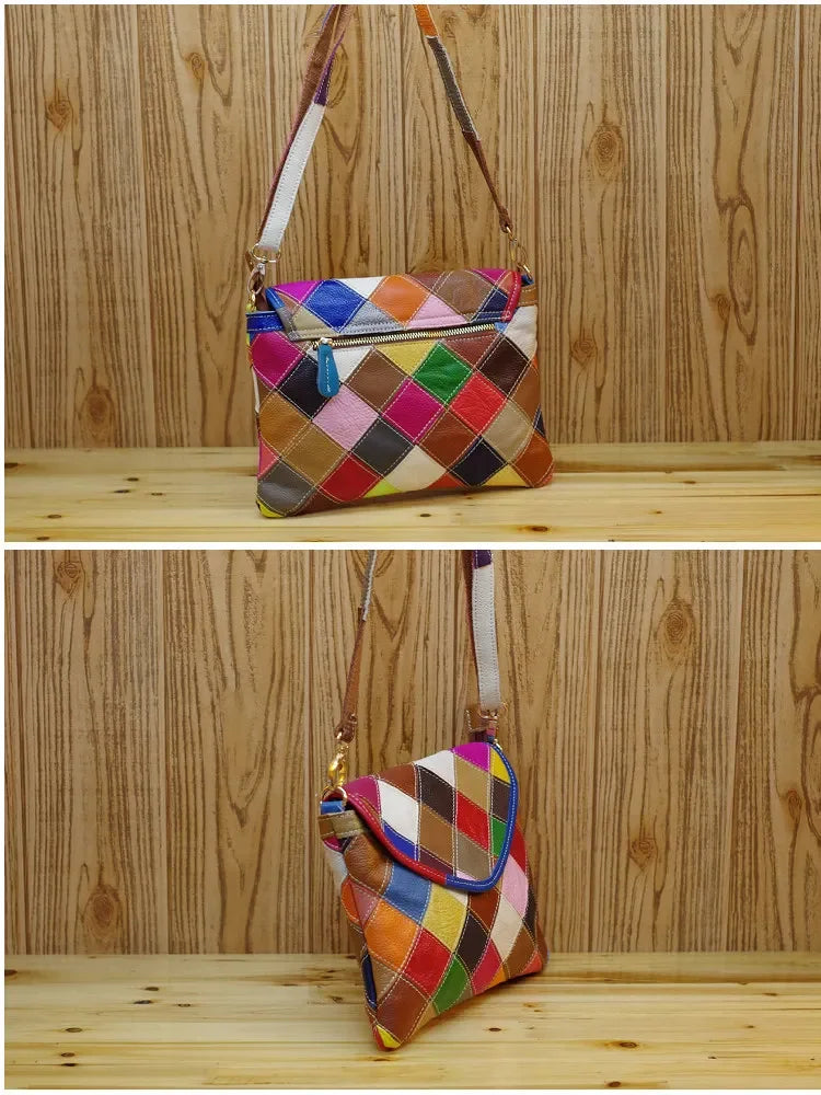 Delicada bolsa feminina de couro